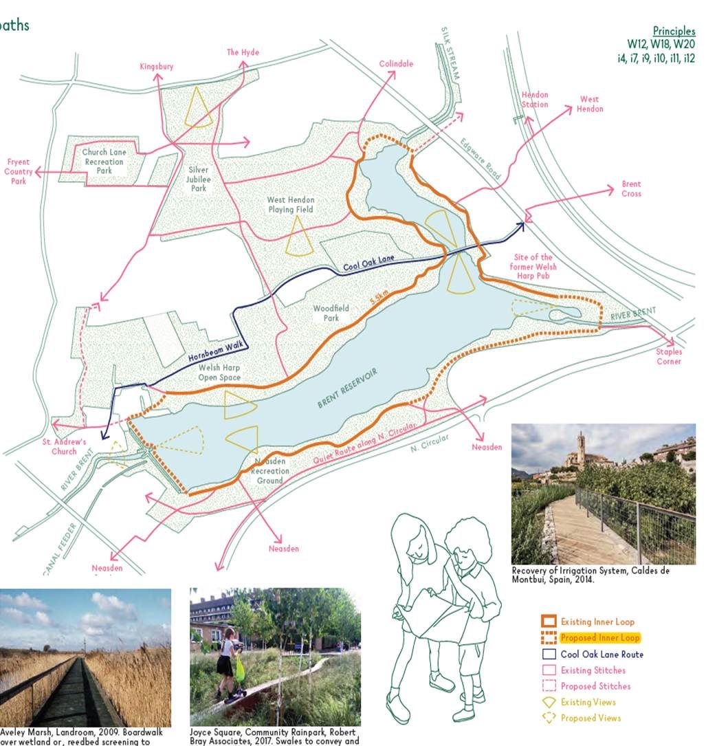 Hendon Waterside Silk Stream Bridge overview